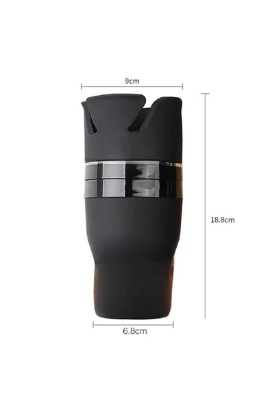 Araç İçi Bardaklık 3 Ayrı Kat Kupa Bardak Şişe Telefon Tutucu Kahve İçecek Termos Gözük Tutacağı - 6