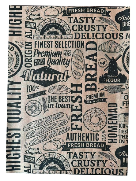 Baskılı Sunum Kağıdı Amerikan Servis - Karışık Desenli - Vintage Sarı Yağlı Tepsi Kağıdı - 150 Adet - Resim 2