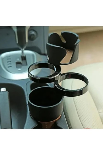 Araç İçi Bardaklık 3 Ayrı Kat Kupa Bardak Şişe Telefon Tutucu Kahve İçecek Termos Gözük Tutacağı