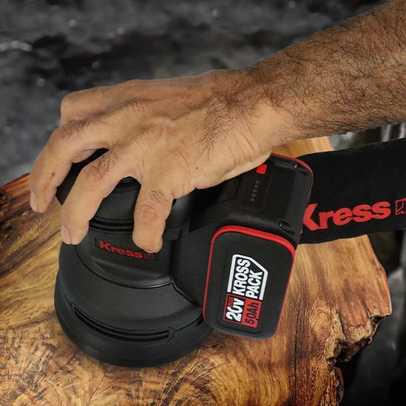 Kress KUD20.9 20Volt 125mm Kömürsüz Profesyonel Devir Ayarlı Eksantrik Zımpara (Akü Dahil Değildir) - Resim 4