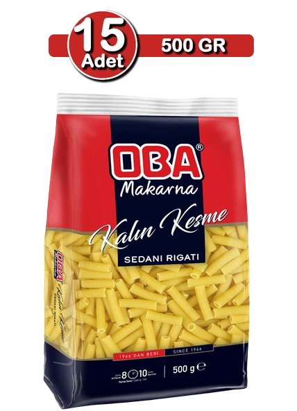 Oba Kalın Kesme Makarna 500 g x 15 Adet | Aile Boyu Stok Paketi - 1