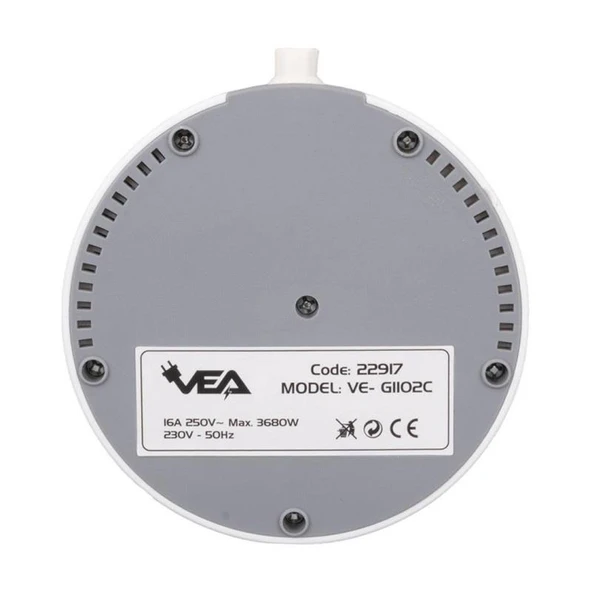 VEA VE-G1102C Yuvarlak Grup Priz 2'Lİ USB + TYPE-C Girişli Telefon Standlı 1.5 Metre - Resim 3