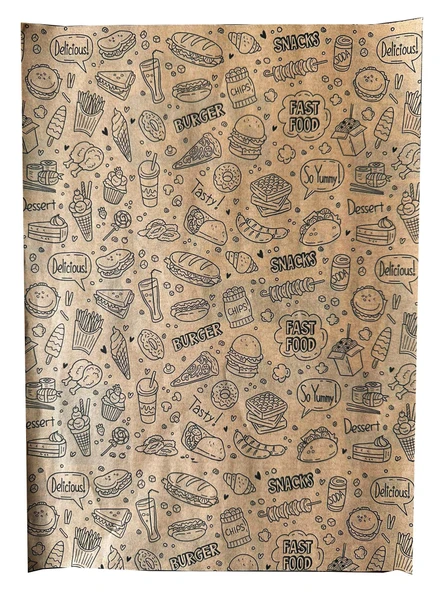 Baskılı Sunum Kağıdı Amerikan Servis - Karışık Desenli - Vintage Sarı Yağlı Tepsi Kağıdı - 150 Adet ürün görseli 1