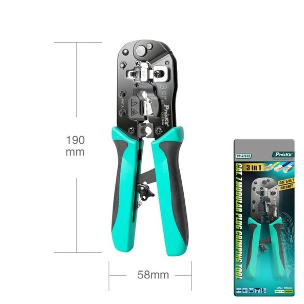 Proskit CP-376TA Cat 5-6-7 Modüler Plug Sıkma Pensesi 8P8C - 1