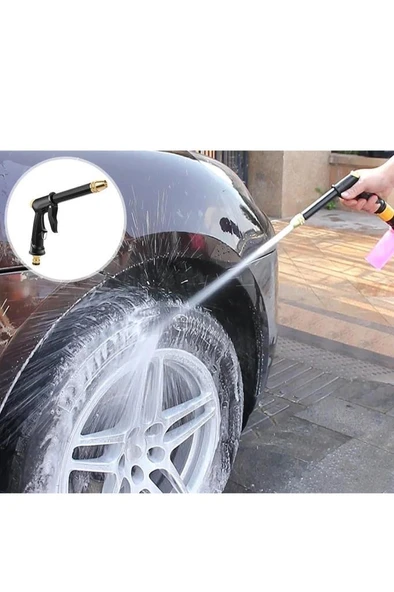 Hortum Ucu Tabanca Araç Oto Yıkama Bahçe Çim Sulama Tazyikli Başlık Su Püskürtme Tabancası - Resim 2