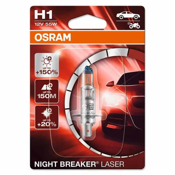 Osram Far Ampulü Night Breaker H1 12V 55W Blister 1 Adet 64150NL - Resim 2