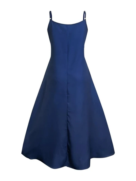 Kadın Ip Askılı V Yakalı Desenli Süprem Maxi Elbise - Resim 6