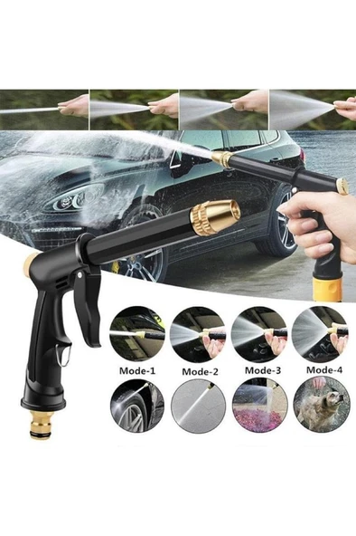 Hortum Ucu Tabanca Araç Oto Yıkama Bahçe Çim Sulama Tazyikli Başlık Su Püskürtme Tabancası - Resim 5