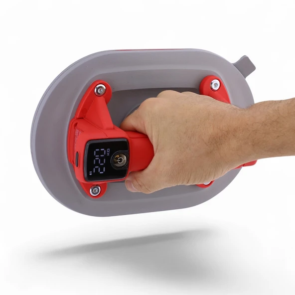 220 Kg Dijital Göstergeli Vakumlu Vantuz Yüksek Güçlü Emiş Cam Seramik Mermer Ağır Yük Taşıma Vakum - Resim 2