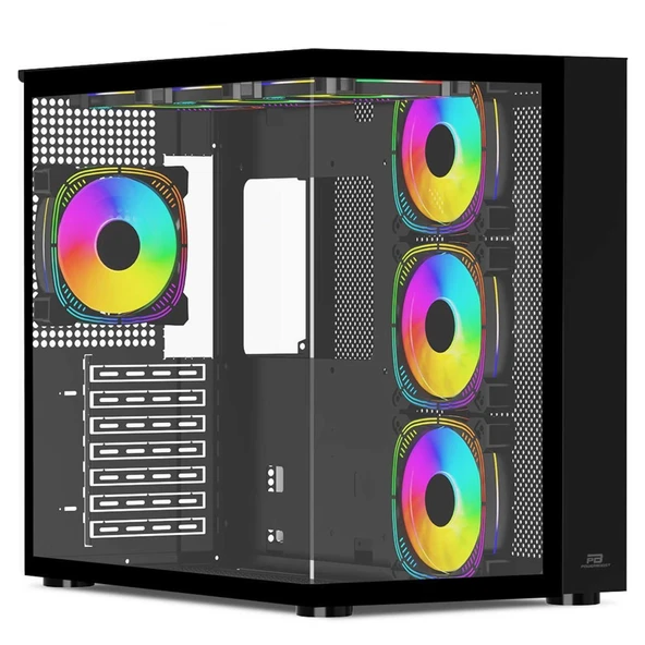 PowerBoost PB-SS02B USB 3.0 Sea View ATX RGB Fanlı Siyah Kasa (PSU Yok) - 3