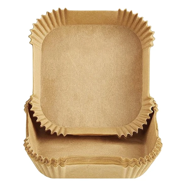 Pişirme Kağıdı 100Adet Air Fryer Hava Fritöz Yağ Geçirmez Yapışmaz 20cm Kare Tabak Pişirme Kağıdı ürün görseli