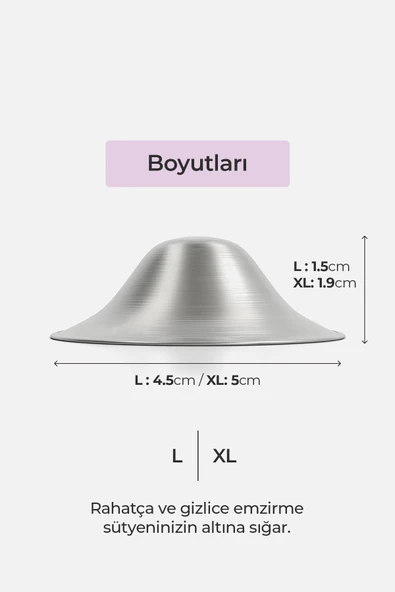 Koruyucu Gümüş Göğüs Ucu Kapakları Large - 5