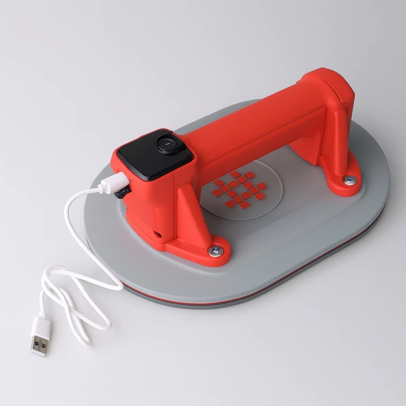 220 Kg Dijital Göstergeli Vakumlu Vantuz Yüksek Güçlü Emiş Cam Seramik Mermer Ağır Yük Taşıma Vakum - Resim 5