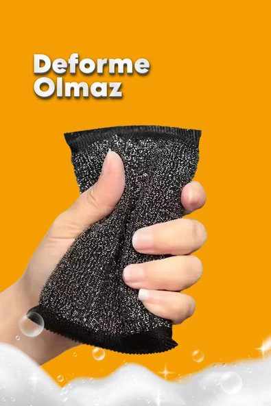 8 Adet Sihirli Inox Tel Bulaşık Süngeri  Paslanmaz Çelik, Yağ ve Kir Sökücü Sünger - 4
