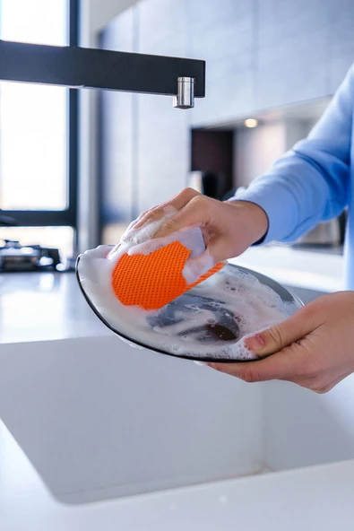 12 Adet Mikrofiber Lifli Bulaşık Süngeri Özel Dokulu Dayanıklı Mutfak Temizlik Süngeri Seti - Resim 7