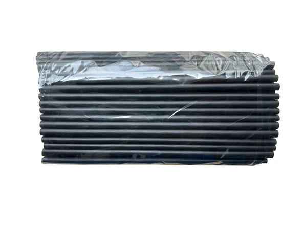 Dökme Kalın Kokteyl Buzlu İçecek Pipet - Düz - Siyah - 22 Cm. - 8 mm. -100 Adetlik 3 Paket - 2