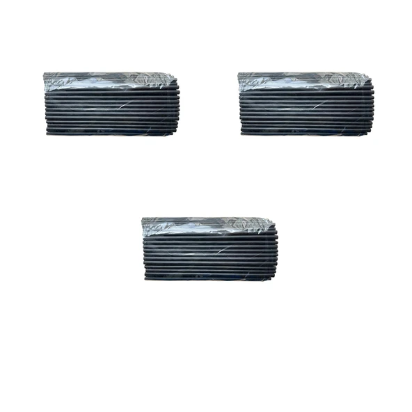 Dökme Kalın Kokteyl Buzlu İçecek Pipet - Düz - Siyah - 22 Cm. - 8 mm. -100 Adetlik 3 Paket - 1
