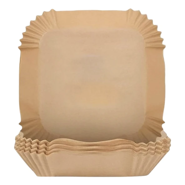 Pişirme Kağıdı 100Adet Air Fryer Hava Fritöz Yağ Geçirmez Yapışmaz 20cm Kare Tabak Pişirme Kağıdı - Resim 2