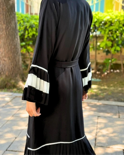 Duble Krep Tesettür Abaya- Standart Beden - 4