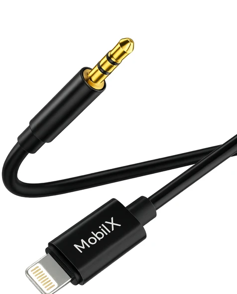 MobiLX M-X02 Lightning to 3.5mm AUX Ses Kablosu – iPhone Uyumlu, Stereo Ses Destekli, Altın Uçlu - 4