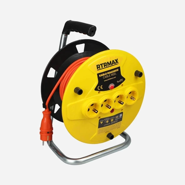 REM31520 Makaralı Uzatma Kablosu Açık Tip Termik Sigortalı 20 mt 3 x 1.5 mm ürün görseli