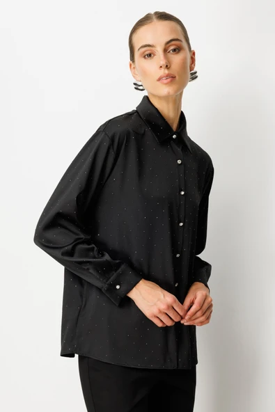 Taşlı Saten Gömlek Ekol - 10