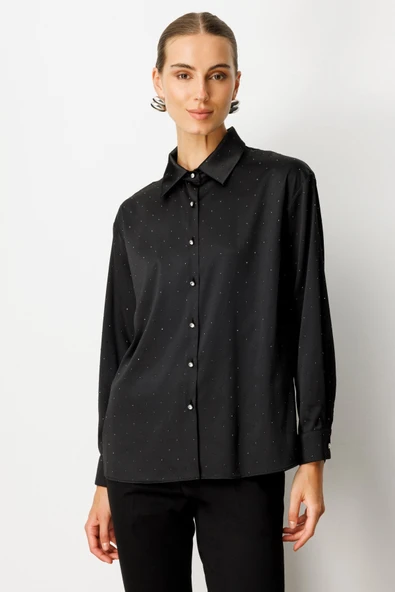 Taşlı Saten Gömlek Ekol - 9