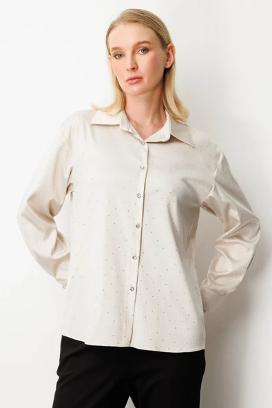 Taşlı Saten Gömlek Ekol - 2