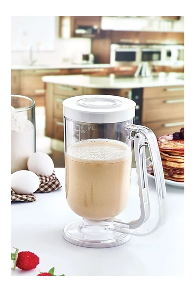 Pankek Dağıtıcı Hamur Porsiyonlayıcı Şekillendirici 900 ml Dökme Aparatı Beyaz ürün görseli