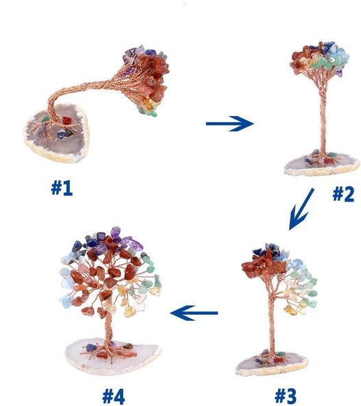 Valkyrie Ametist “Yaşam Ağacı” Kristal Bonsai – Doğal Taş Dekor | El Yapımı Tel Ağaç Meditasyon & Ofis Masaüstü Süs - 8
