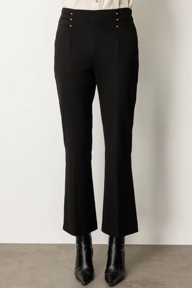 Boncuk Detaylı İspanyol Paça Pantolon Ekol - Resim 5