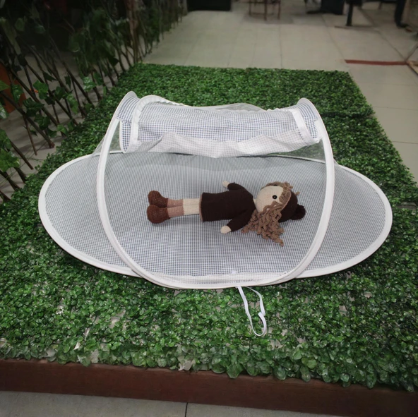 Katlanılabilir Bebek Cibinlik 90 cm  Bebek Tül Sineklik Haşere Koruyucu Bebek Çadırı m-y - Resim 6