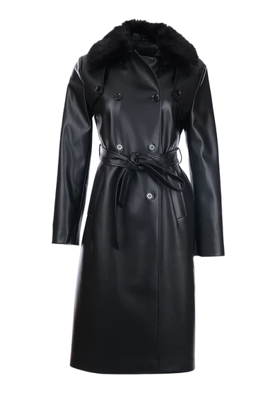 Kazayağı Desenli Metal Aksesuarlı Kaban Trençkot Ekol - 2