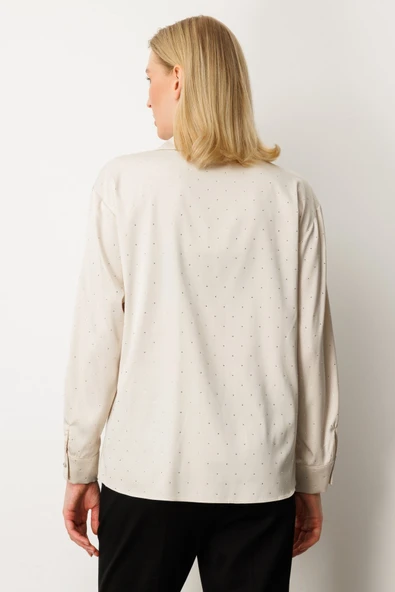 Taşlı Saten Gömlek Ekol - 5