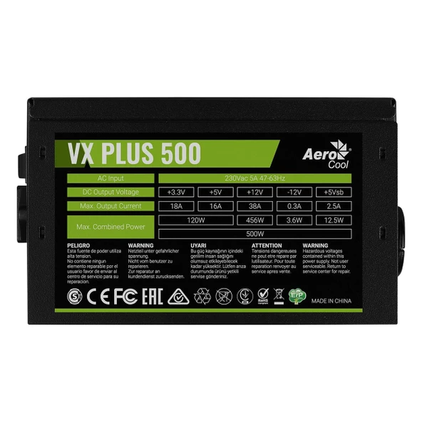 Aerocool VX Plus AE-VXP500 500W Güç Kaynağı - Resim 3