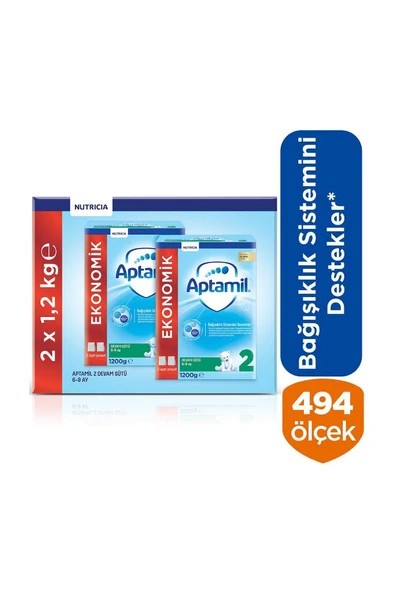 Aptamil 2 Ekonomik Paketli Devam Sütü 6-9 Ay 2 x 1200 G - 1