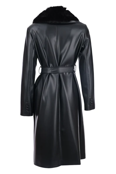 Kazayağı Desenli Metal Aksesuarlı Kaban Trençkot Ekol - 4