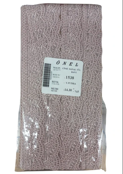 Dantel Polyester Sanal Tül Bant Y.Pudra 14,30 Metre En 3 cm ON-1538-PU ürün görseli