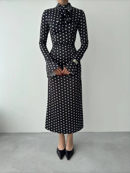 Potenza Puantiyeli Elbise - Resim 2