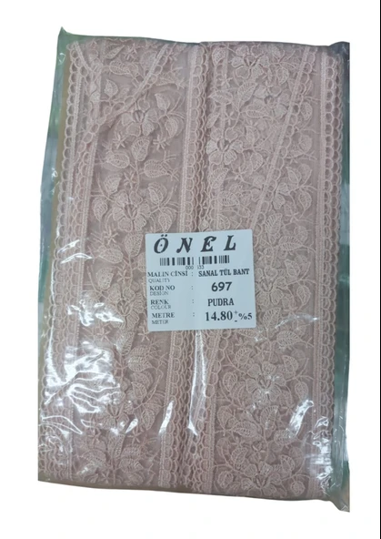 Dantel Polyester Sanal Tül Bant Pudra 14,80 Metre En 6 cm ON-697-PU ürün görseli