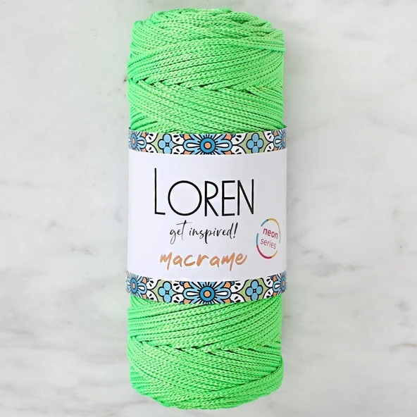 Loren Macrame Neon Yeşil El Örgü İpi - L115 ürün görseli