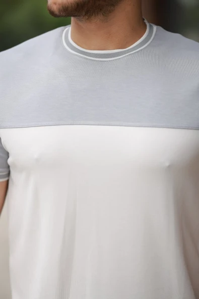 Erkek Parçalı Renk Kısa Kollu Tişört - Resim 3