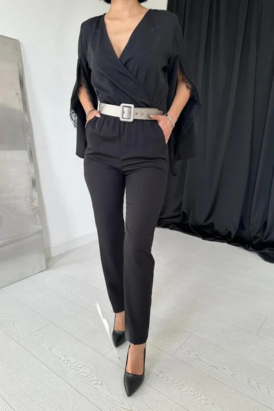 Siyah Yırtmaçlı Tulum - Resim 7