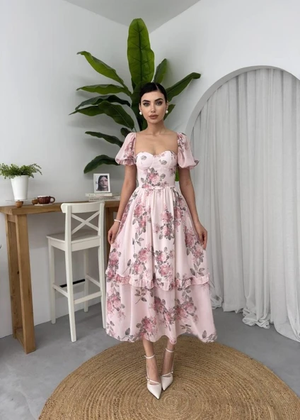 Caso Midi Elbise - Resim 4