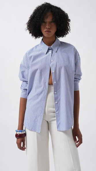 Çizgili Basic Gömlek ürün görseli