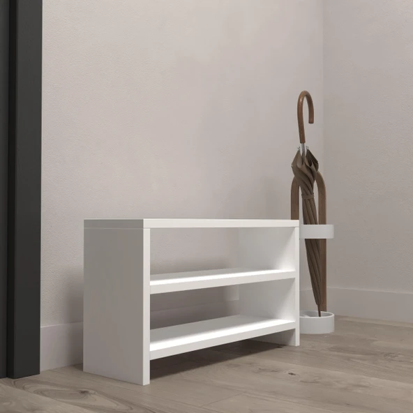 Kenzlife ayakkabılık mısri mat beyaz suntalam 035*060*20 altı çift ayakkabı kapasitesi arkalıksız - 3
