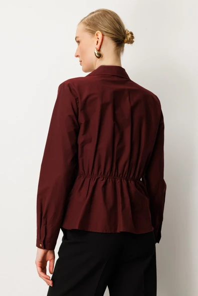 Kruvaze Yaka Önü Tokalı Bluz Ekol - Resim 5