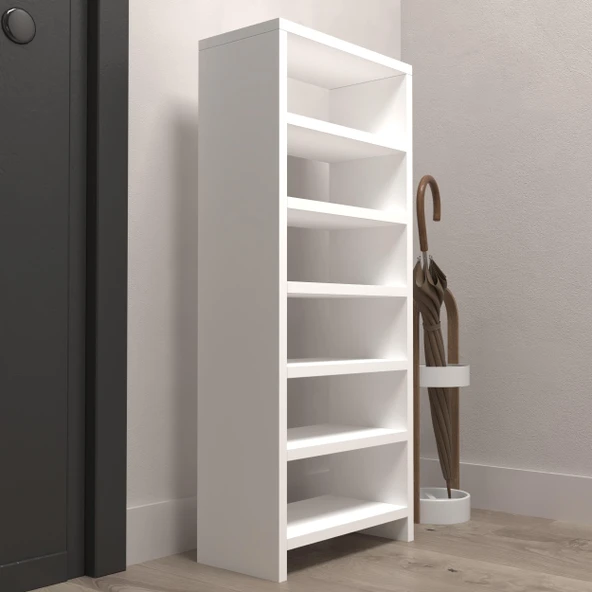 Kenzlife ayakkabılık mısri mat beyaz suntalam 095*040*20 oniki çift ayakkabı kapasitesi arkalıksız - 3