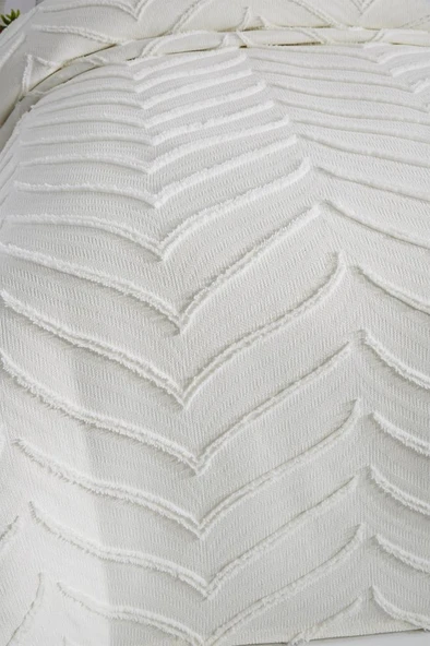 Çeyiz Diyarı Sementina 2 Parça Tek Kişilik Pike Takımı Krem - Resim 6