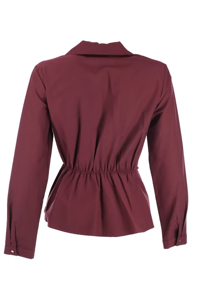 Kruvaze Yaka Önü Tokalı Bluz Ekol - Resim 8